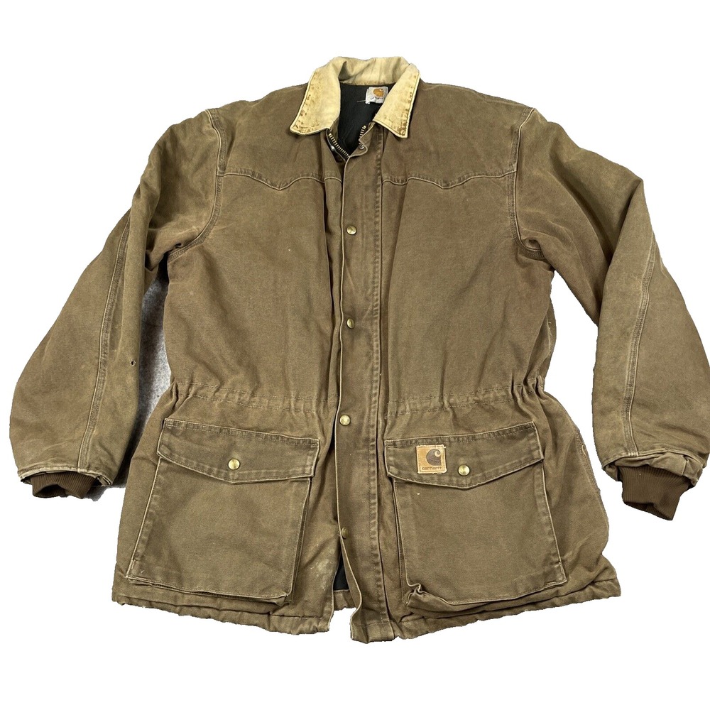 Vintage Carhartt Chore Coat Duck Canvas Jacket Mens XL/XXL Workwear 90s